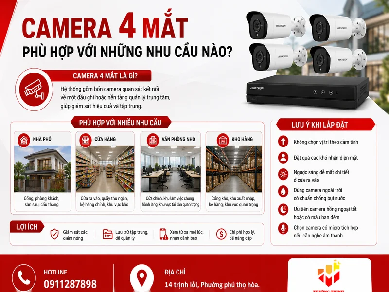 Camera 4 mắt phù hợp với những nhu cầu nào?