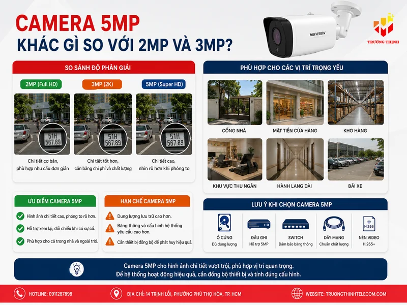 Camera 5MP khác gì so với 2MP và 3MP?