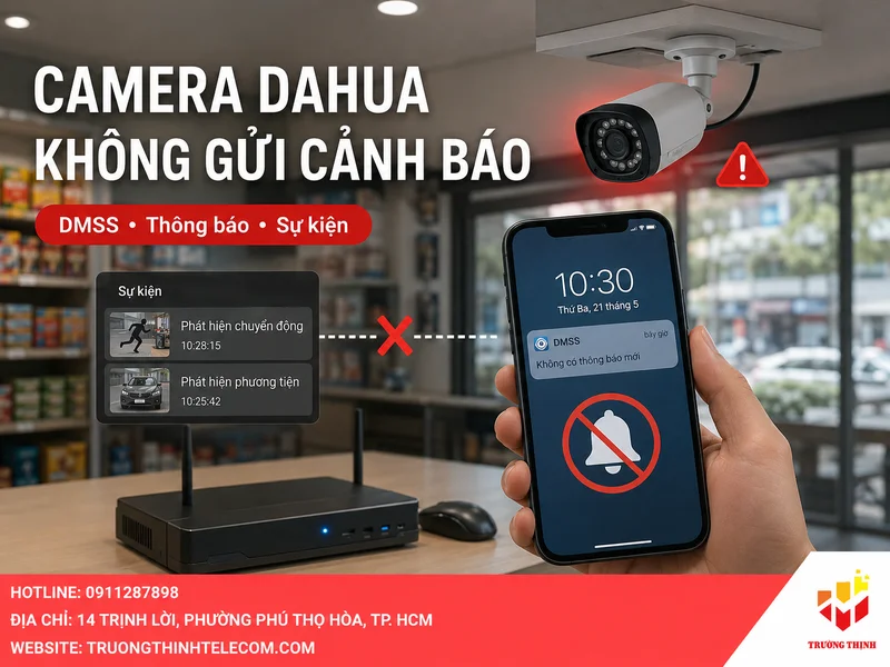 Camera Dahua không gửi cảnh báo là lỗi gì?