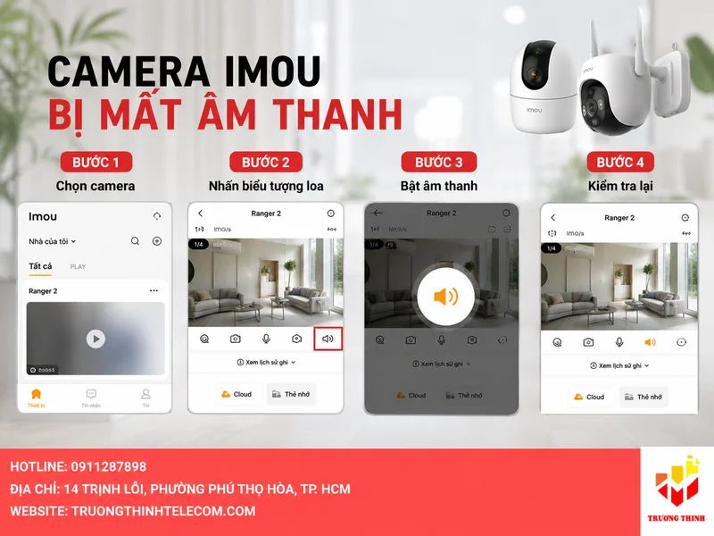Camera Imou bị mất âm thanh
