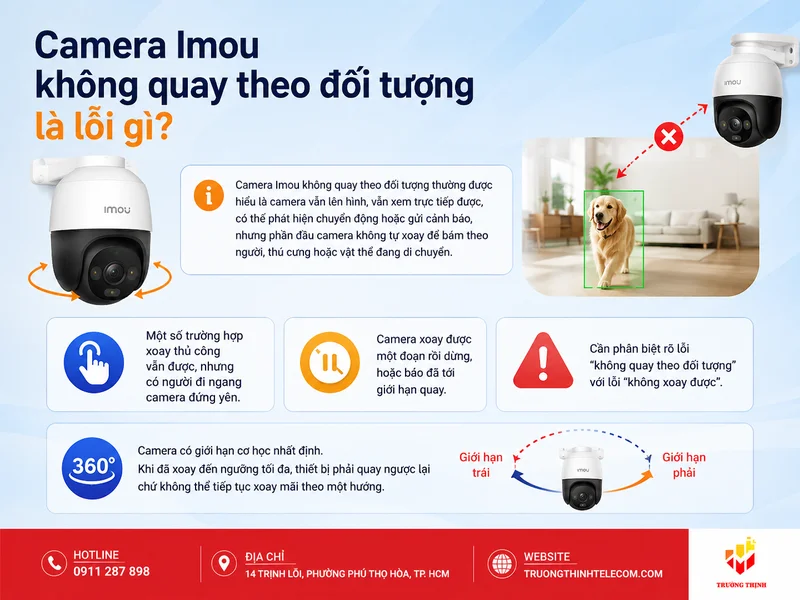 Camera Imou không quay theo đối tượng là lỗi gì?