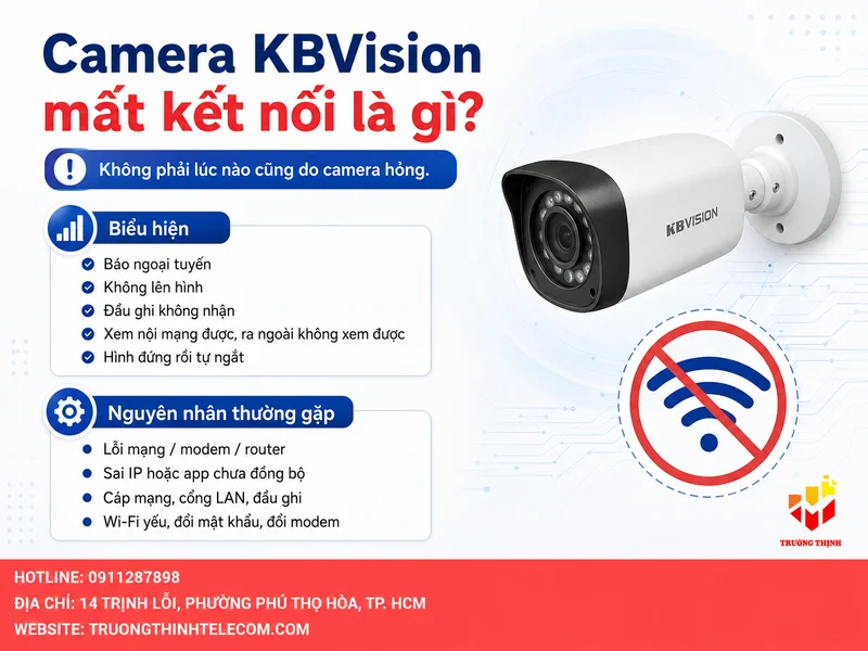 Camera KBVision mất kết nối là tình trạng gì?