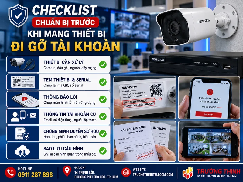 Checklist chuẩn bị trước khi mang thiết bị đi gỡ tài khoản