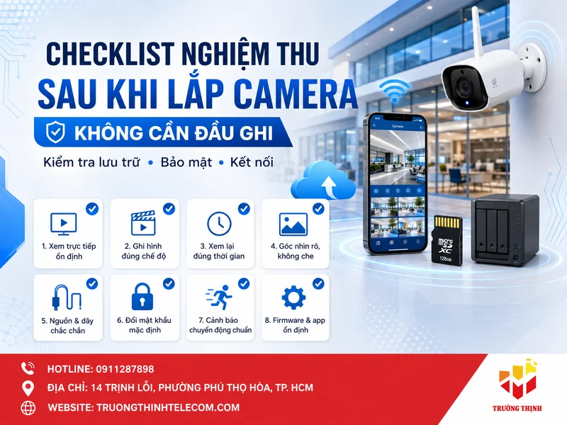 Checklist nghiệm thu sau khi lắp camera không cần đầu ghi