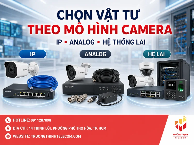 Chọn vật tư theo từng mô hình camera IP, analog và hệ thống lai