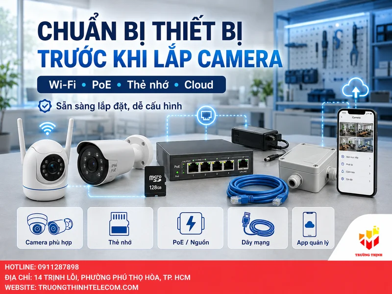 Chuẩn bị thiết bị trước khi lắp camera không cần đầu ghi