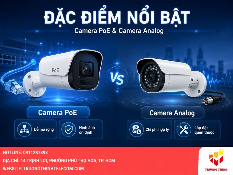 Đặc điểm nổi bật của Camera PoE và camera Analog