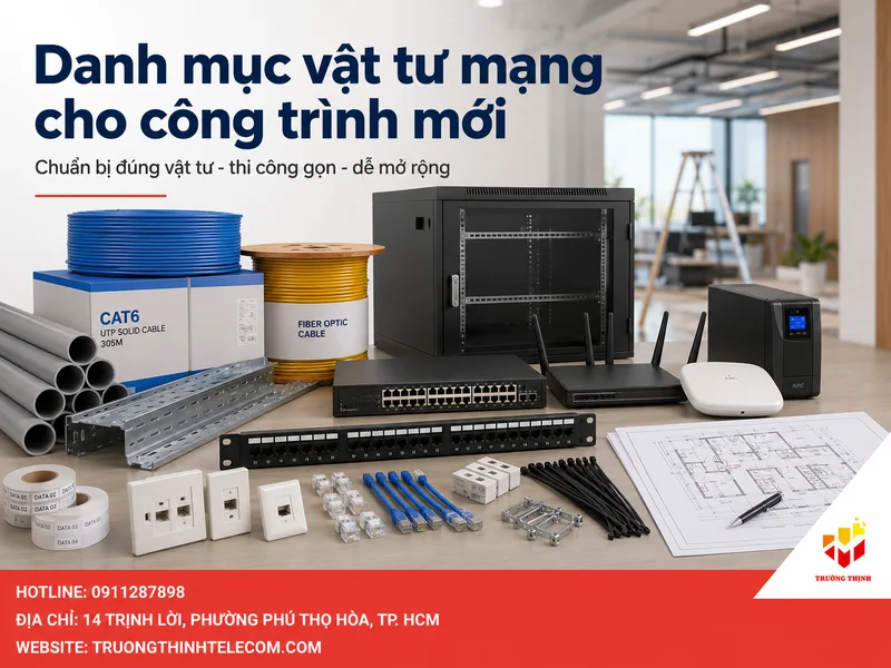 Danh mục vật tư mạng cho công trình mới cần chuẩn bị
