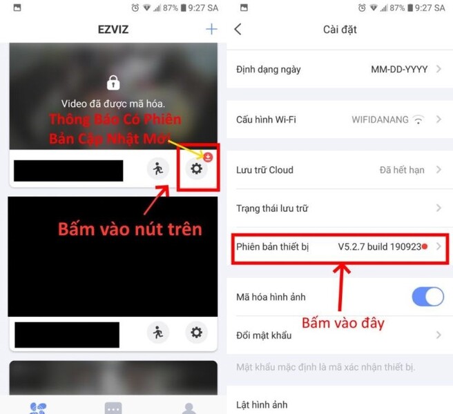 Tìm mục Phiên bản thiết bị