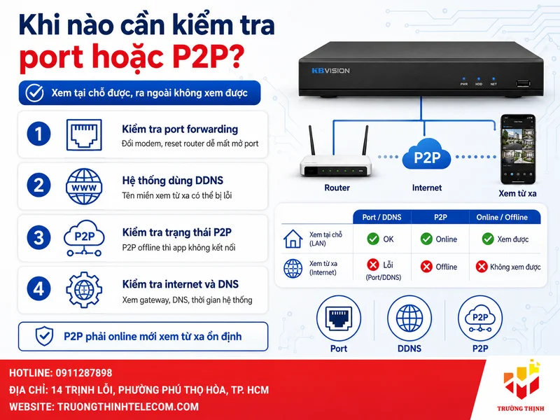 Khi nào cần kiểm tra port hoặc P2P?