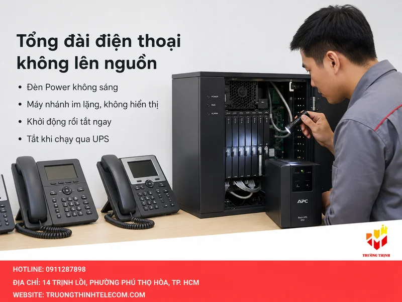 Khi nào được xem là tổng đài điện thoại không lên nguồn?