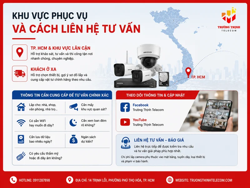 Khu vực phục vụ và cách liên hệ tư vấn