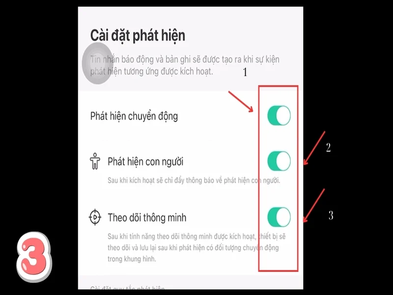 Kiểm tra cài đặt phát hiện chuyển động và phát hiện người trên Imou Life