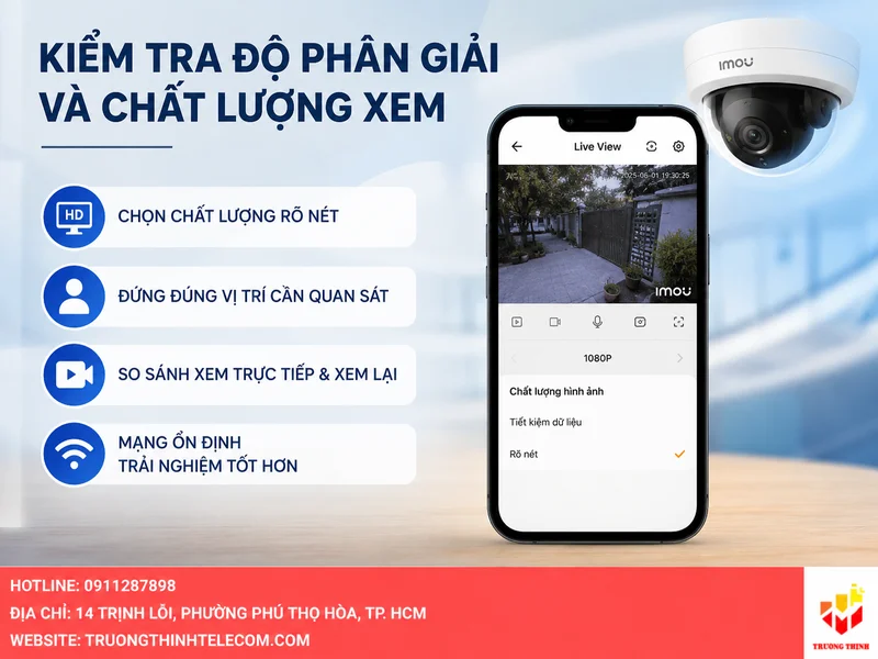 Kiểm tra độ phân giải và chất lượng xem trên ứng dụng