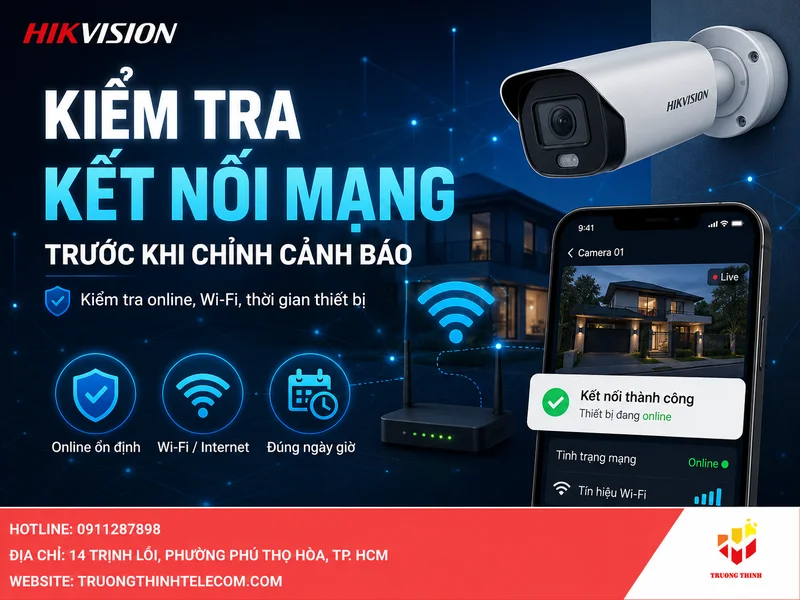 Kiểm tra kết nối mạng trước khi chỉnh cảnh báo