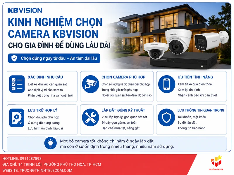 Kinh nghiệm chọn Camera KBVision cho gia đình để dùng lâu dài