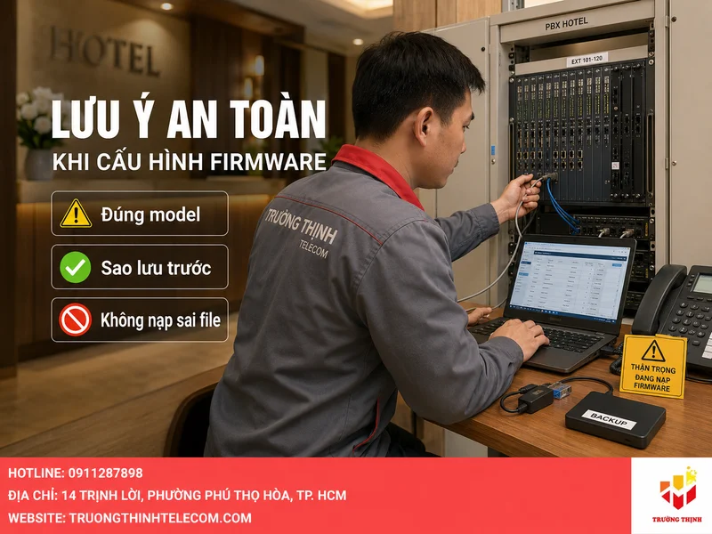 Lưu ý an toàn khi cấu hình, nạp phần mềm hoặc firmware