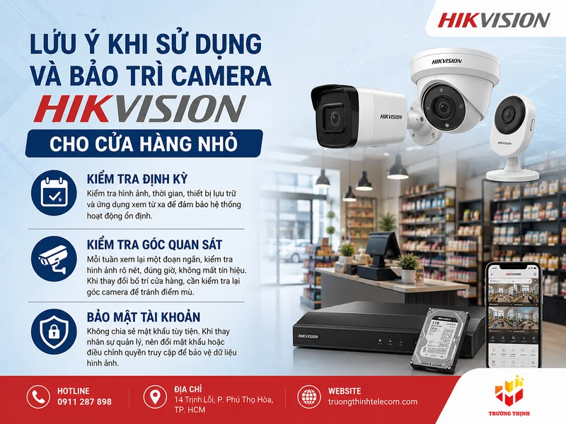 Lưu ý khi sử dụng và bảo trì camera Hikvision cho cửa hàng nhỏ