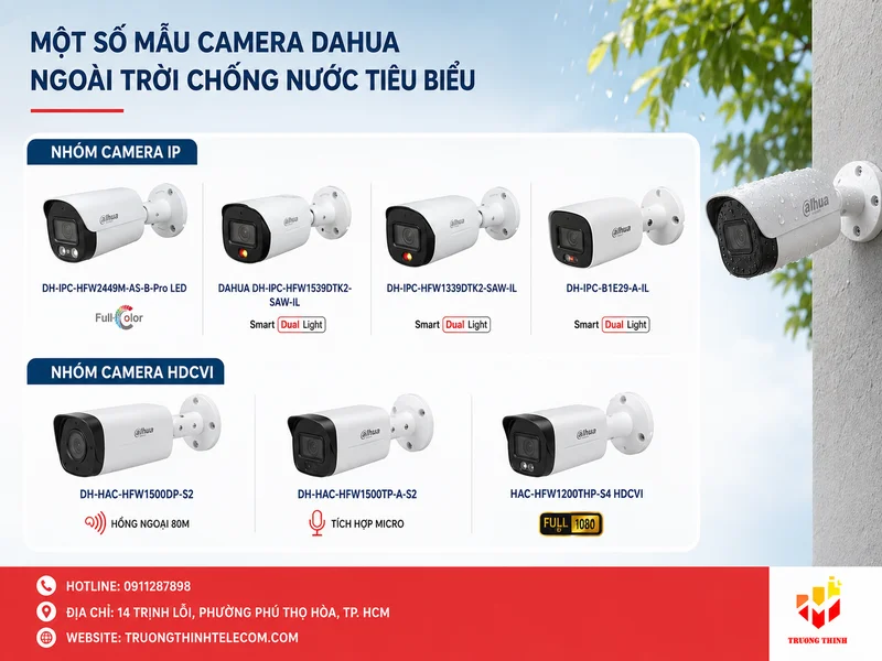Một số mẫu camera Dahua ngoài trời chống nước tiêu biểu