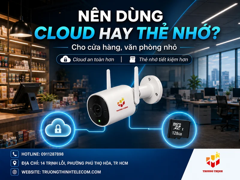 Nên dùng camera lưu cloud hay thẻ nhớ cho cửa hàng, văn phòng nhỏ?