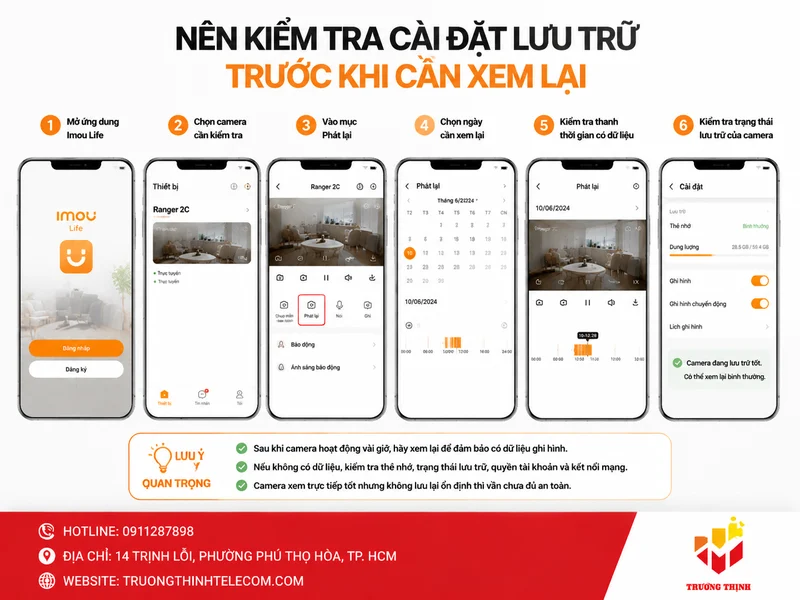 Nên kiểm tra cài đặt lưu trữ trước khi cần xem lại