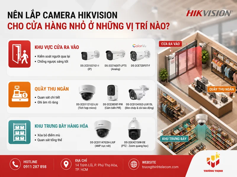 Nên lắp camera Hikvision cho cửa hàng nhỏ ở những vị trí nào?
