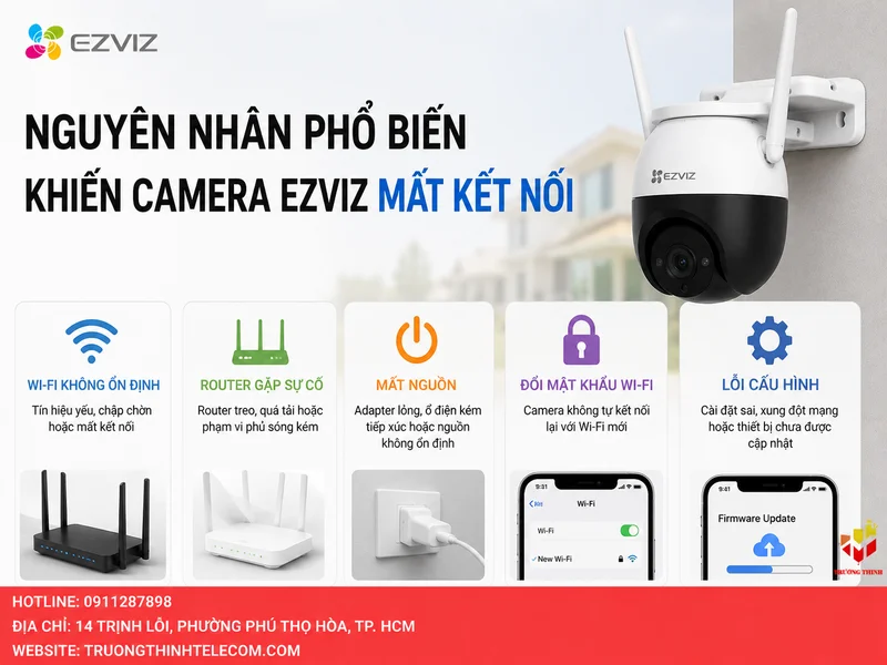 Nguyên nhân phổ biến khiến camera Ezviz mất kết nối