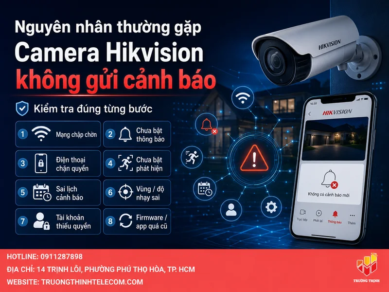 Nguyên nhân thường gặp khiến Camera Hikvision không gửi cảnh báo