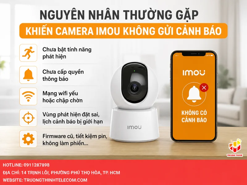 Nguyên nhân thường gặp khiến Camera Imou không gửi cảnh báo
