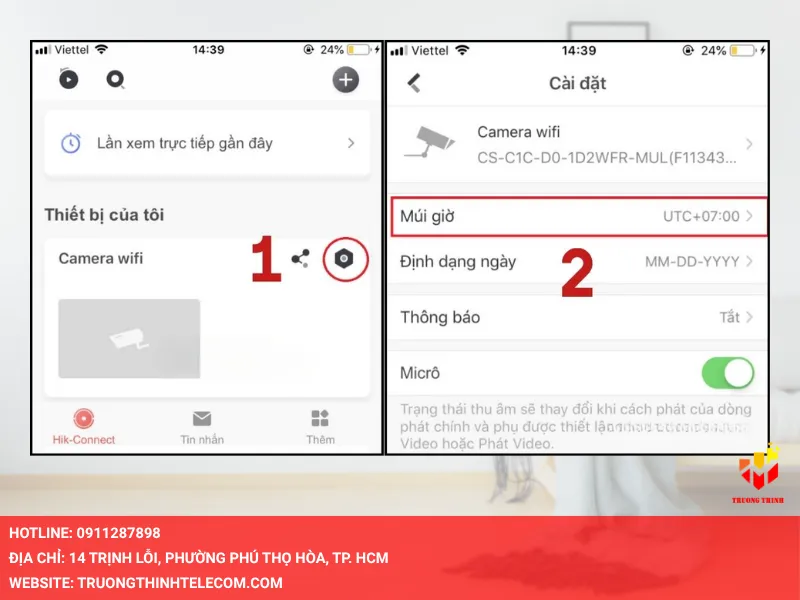 Nhấn vào Múi giờ