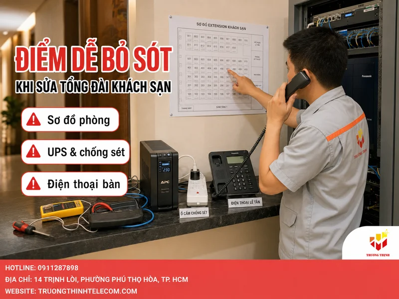 Những điểm dễ bị bỏ sót khi sửa tổng đài trong khách sạn