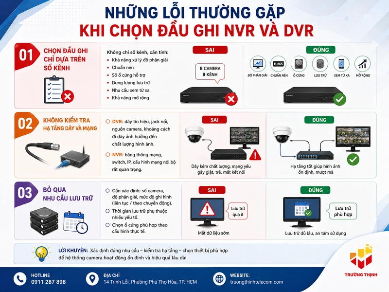 Những lỗi thường gặp khi chọn Đầu ghi NVR và DVR