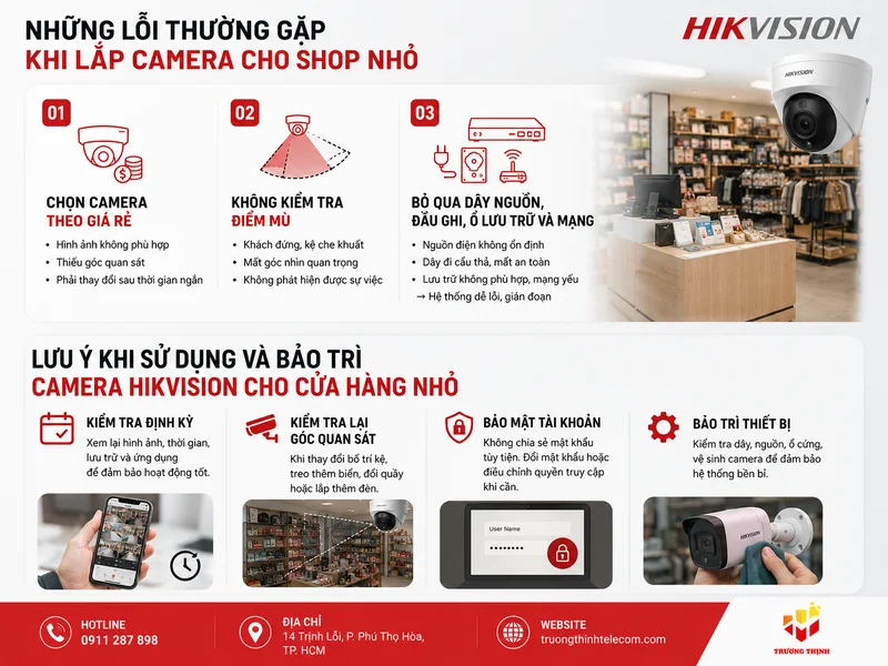 Những lỗi thường gặp khi lắp camera cho shop nhỏ