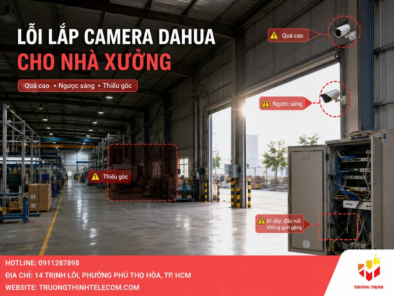 Những lỗi thường gặp khi lắp camera Dahua cho nhà xưởng