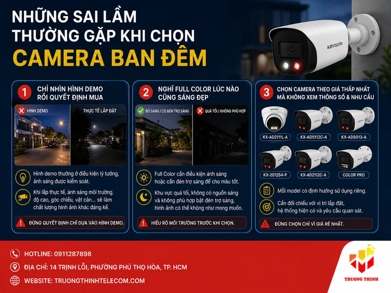 Những sai lầm thường gặp khi chọn camera ban đêm