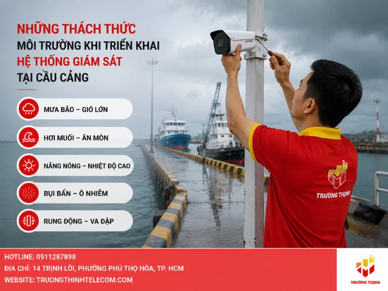 Những thách thức môi trường khi triển khai hệ thống giám sát tại cầu cảng