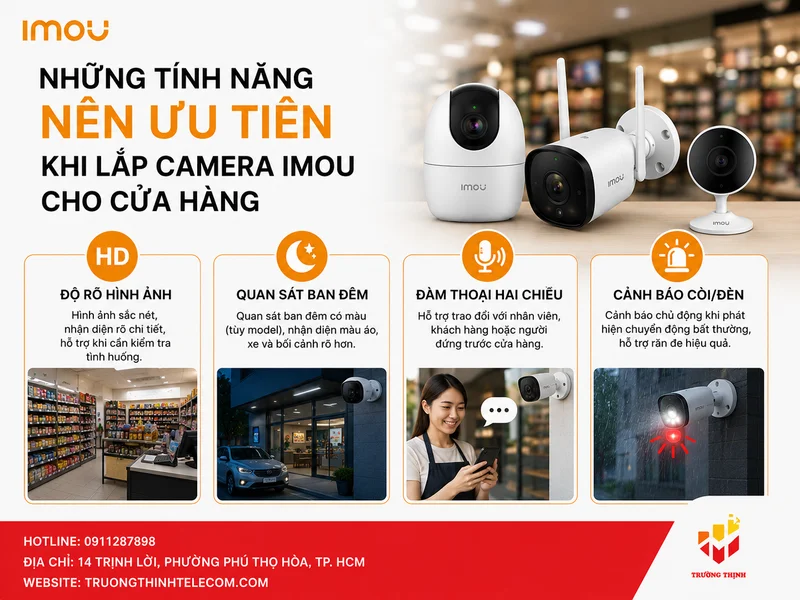 Những tính năng nên ưu tiên khi lắp camera Imou cho cửa hàng