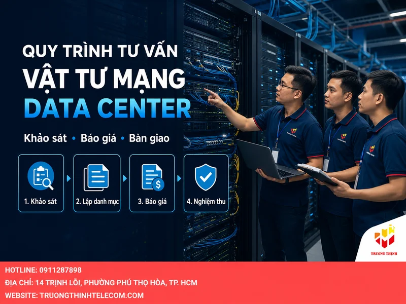 Quy trình tư vấn và cung cấp vật tư mạng cho trung tâm dữ liệu tại Trường Thịnh Telecom