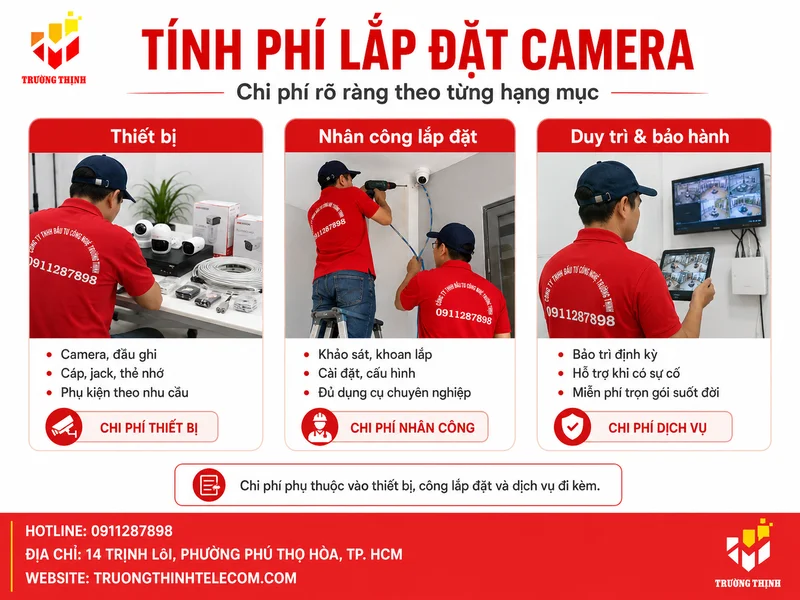 Tính phí lắp đặt camera giám sát