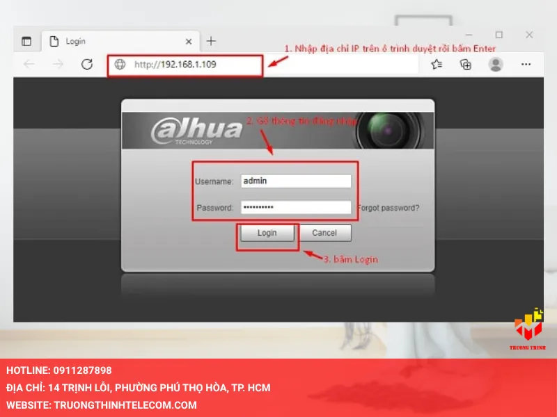 Truy cập trình duyệt và đăng nhập vào tài khoản bằng IP