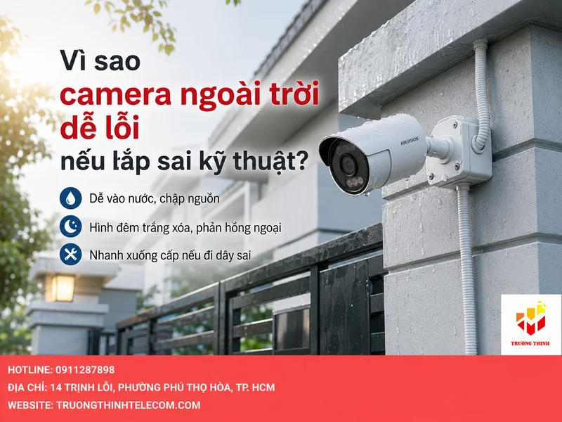 Vì sao camera ngoài trời dễ lỗi nếu lắp sai kỹ thuật?