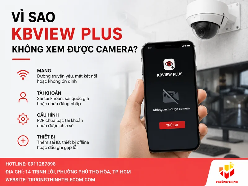 Vì sao KBView Plus không xem được camera?