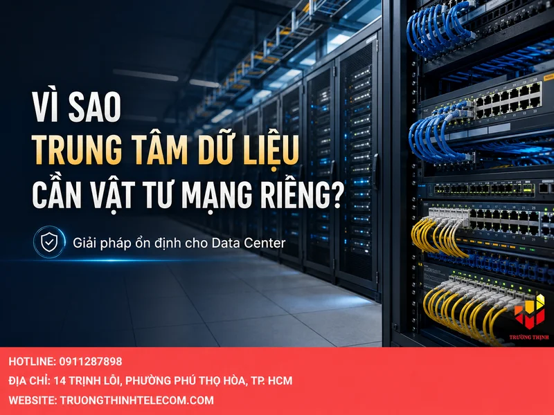 Vì sao trung tâm dữ liệu cần chọn vật tư mạng khác phòng server thông thường?