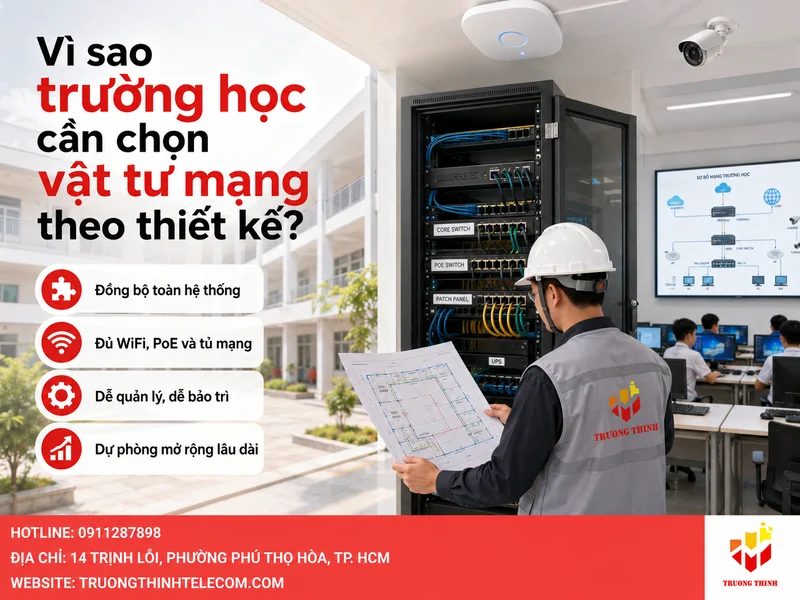 Vì sao trường học cần chọn vật tư mạng theo thiết kế, không nên mua rời từng món?
