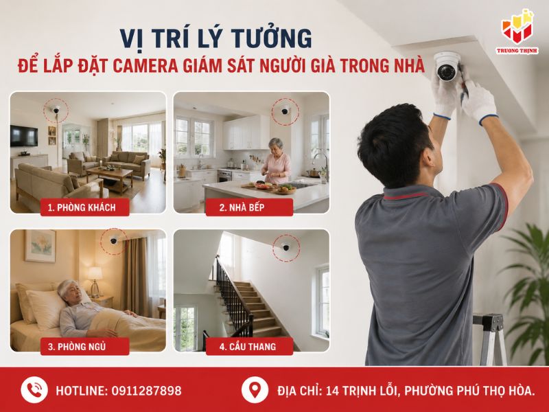 Vị trí lý tưởng để lắp đặt camera giám sát người già trong nhà