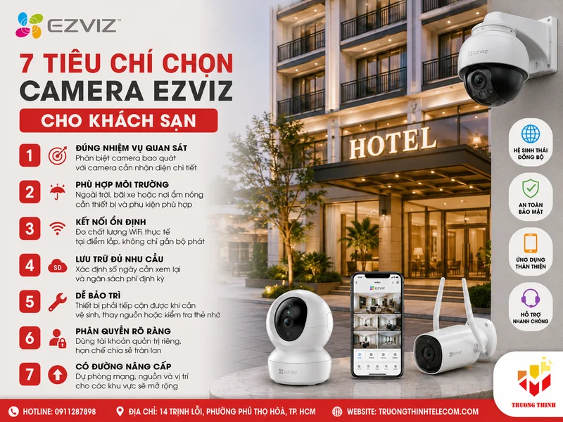 7 tiêu chí chọn Camera Ezviz cho khách sạn