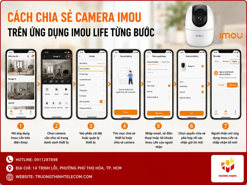 Cách chia sẻ camera Imou trên ứng dụng Imou Life từng bước