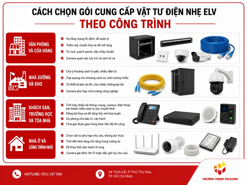 Cách chọn gói cung cấp vật tư điện nhẹ ELV theo công trình