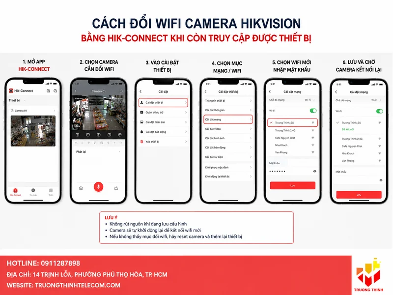 Cách đổi wifi camera Hikvision bằng Hik-Connect khi còn truy cập được thiết bị