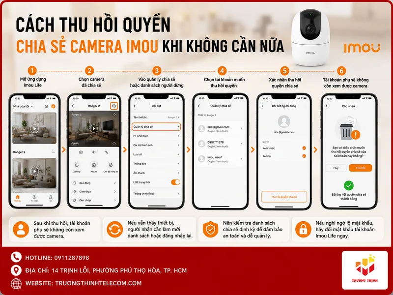 Cách thu hồi quyền chia sẻ camera Imou khi không cần nữa